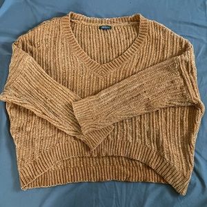 Target brand boxy gold sweater
